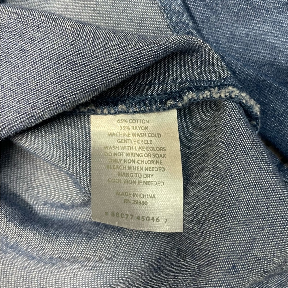 Blue Ruffled Denim Top - Picture 3 of 4